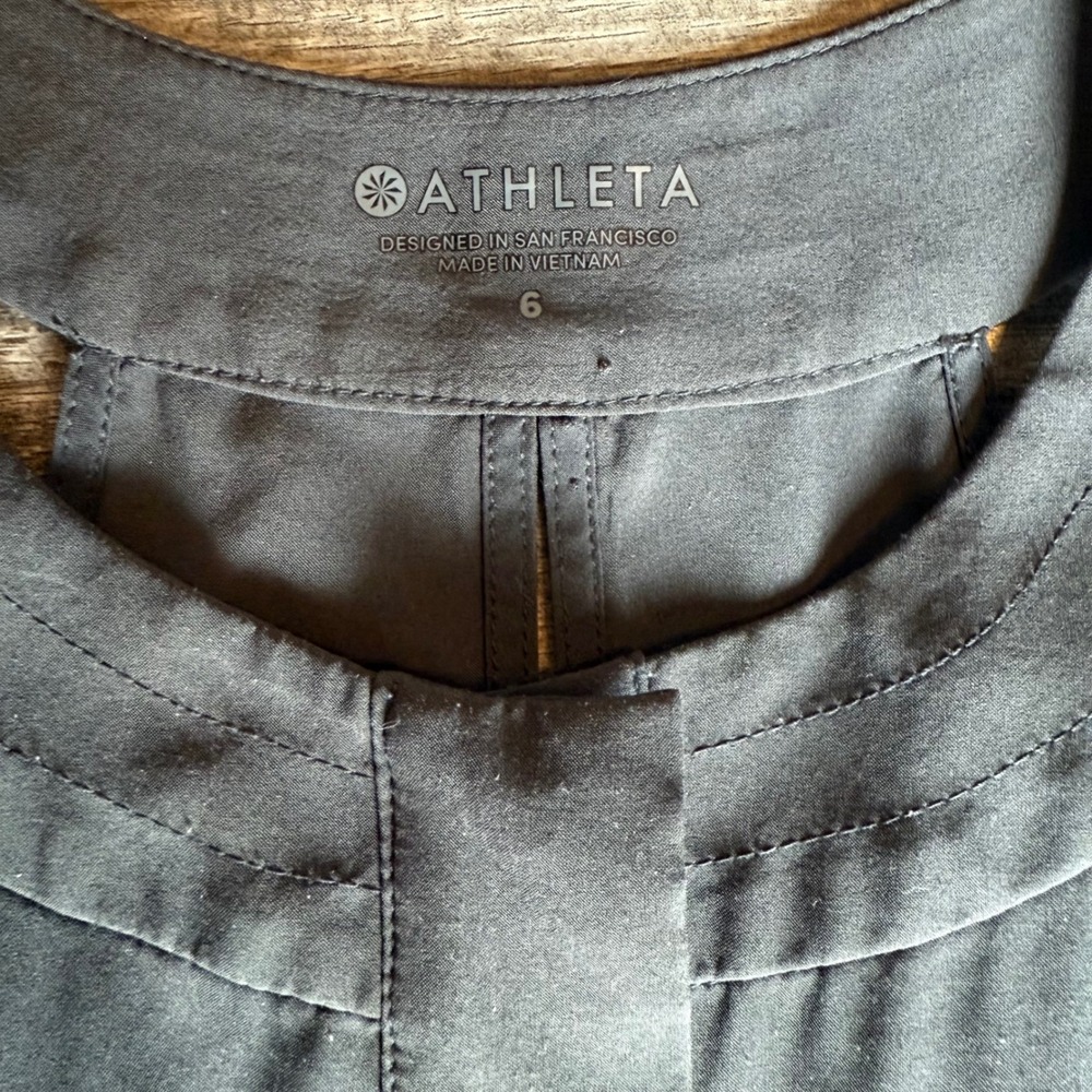 Athleta Mercer Gray Romper Jumpsuit‎ Wide Leg Quick Drying Pockets Size 6 - Picture 5 of 11